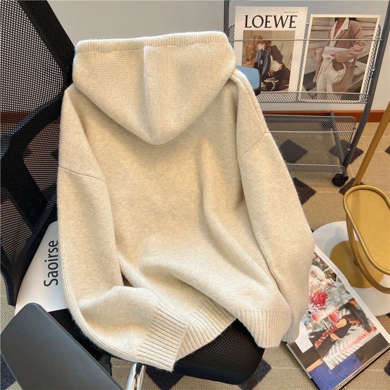 Áo Khoác sweater Có Mũ Trùm Dáng Rộng Dày Dặn Phong Cách retro Nhật Bản Thời Trang Thu Đông Cho Nữ