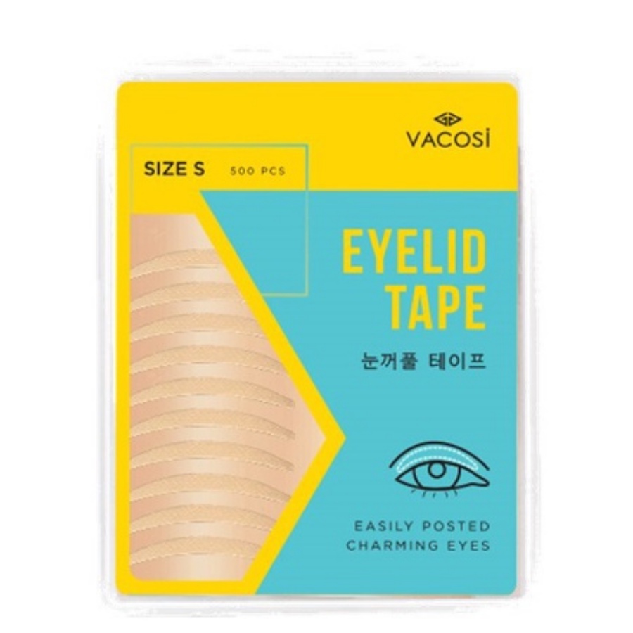 Miếng dán kích mí VACOSI Eyelid Tape Hộp 500 Miếng, 2 size S & L mí mắt rõ nét và tự nhiên Daily Beauty