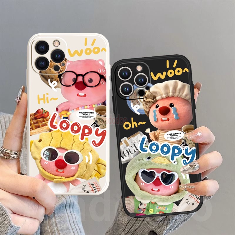 BFF Cartoon Casing Redmi Note 13 Pro+ Plus 11S 10S 11 10 13C 9S 9 8 7 6 5 10C 9T 9A 9C Pro Cute ins cap beaver Loopy Straight edge Fine Hole Couple Anti-fall Soft Phone Back Case Cover MDD 61
