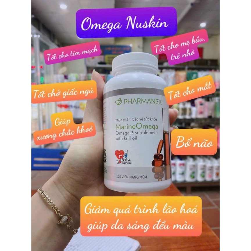 [HÀNG CÔNG TY] Viên Uống Omega Dầu Cá Hỗ Trợ Sức Khỏe, Tim Mạch, Đẹp Da Pharmanex Marine Omega Nuskin 120 viên
