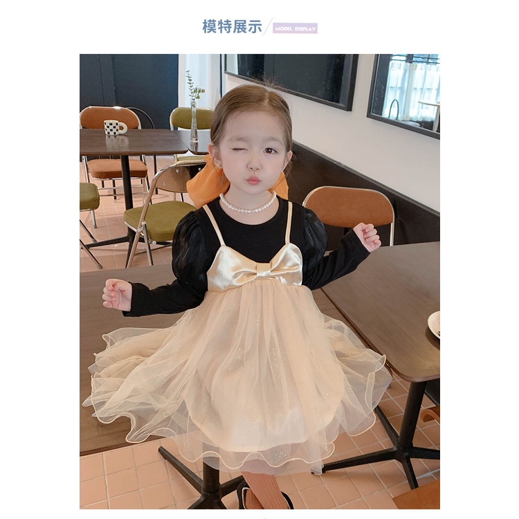 Đầm Công Chúa Thắt Nơ Phong Cách Hàn Quốc Thời Trang Mùa Xuân Mới 2023 Dành Cho Bé Gái