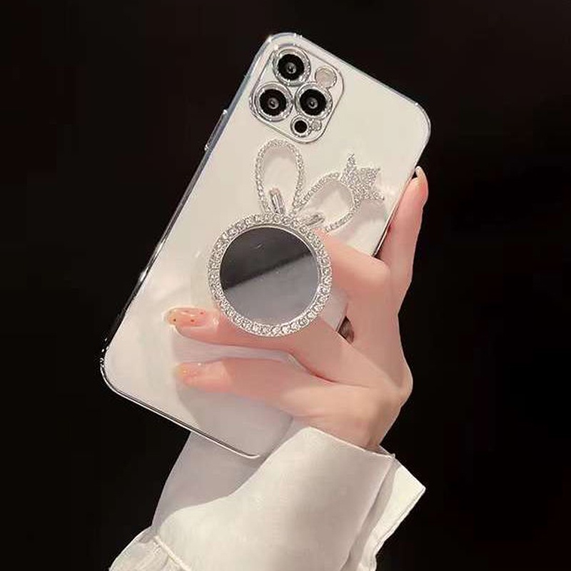 Dễ Thương Ốp Điện Thoại Chống Sốc Có Giá Đỡ Và Gương Soi Cho iphone 14 15 pro max plus 7 8 ip 12 11 13 14 pro max xr x xs max