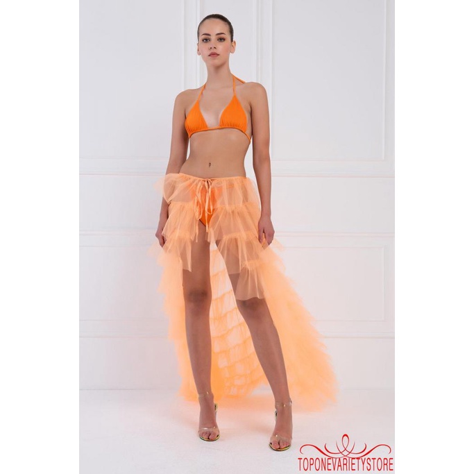 Topone Chân Váy Voan Lưới Xòe Thắt Dây Thời Trang Dành Cho Nữ