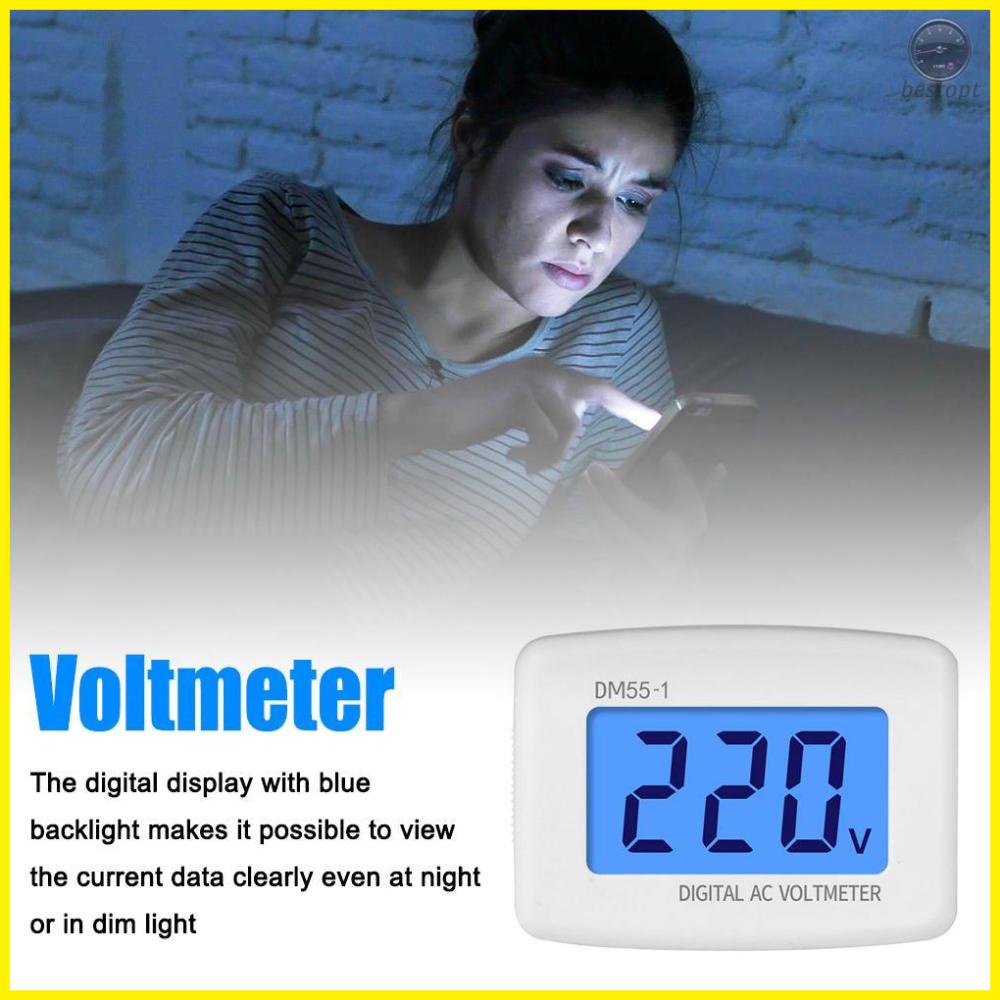 Reliable AC 80-300V LCD Digital Voltmeter Plug-Type Volt Gauge Meter - Electric Voltage Meter for Home and Office Use