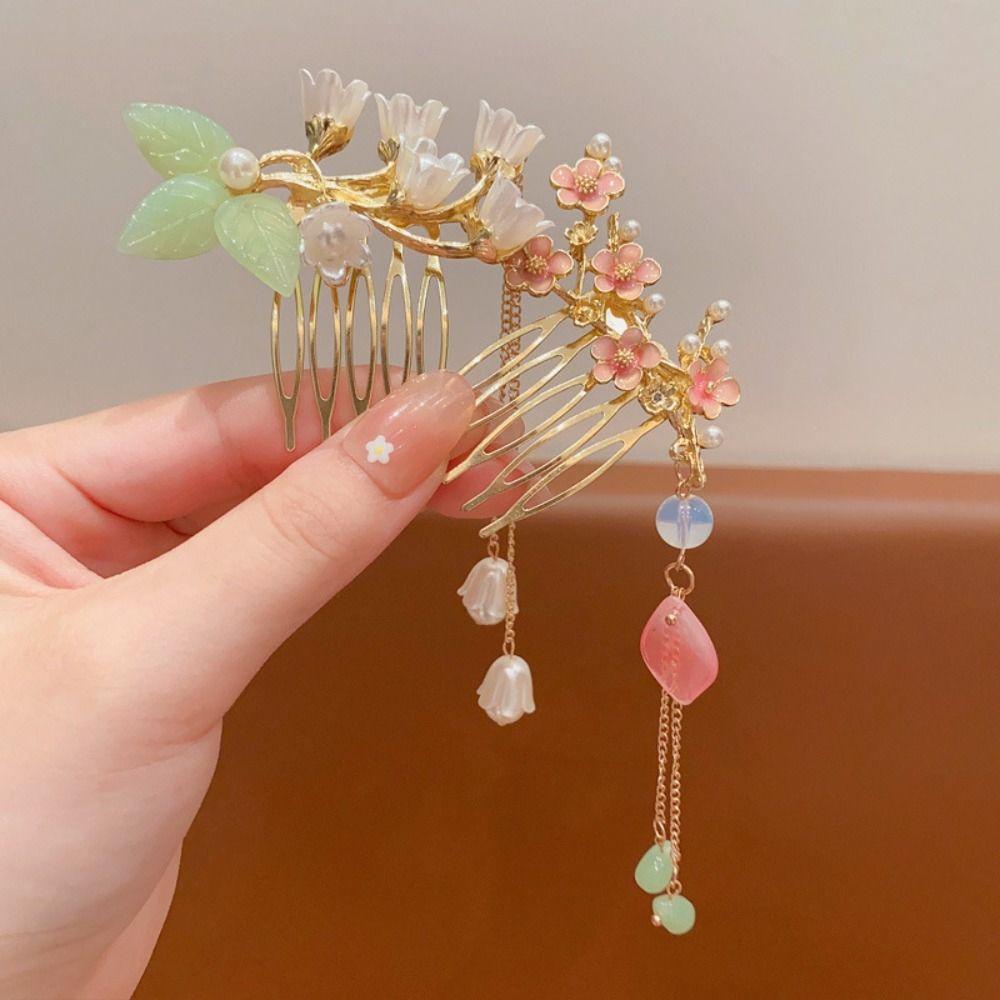 Moccho1 Trâm Cài Tóc Hình Hoa Phong Cách Trung Hoa Cổ Điển Cho Bé Gái