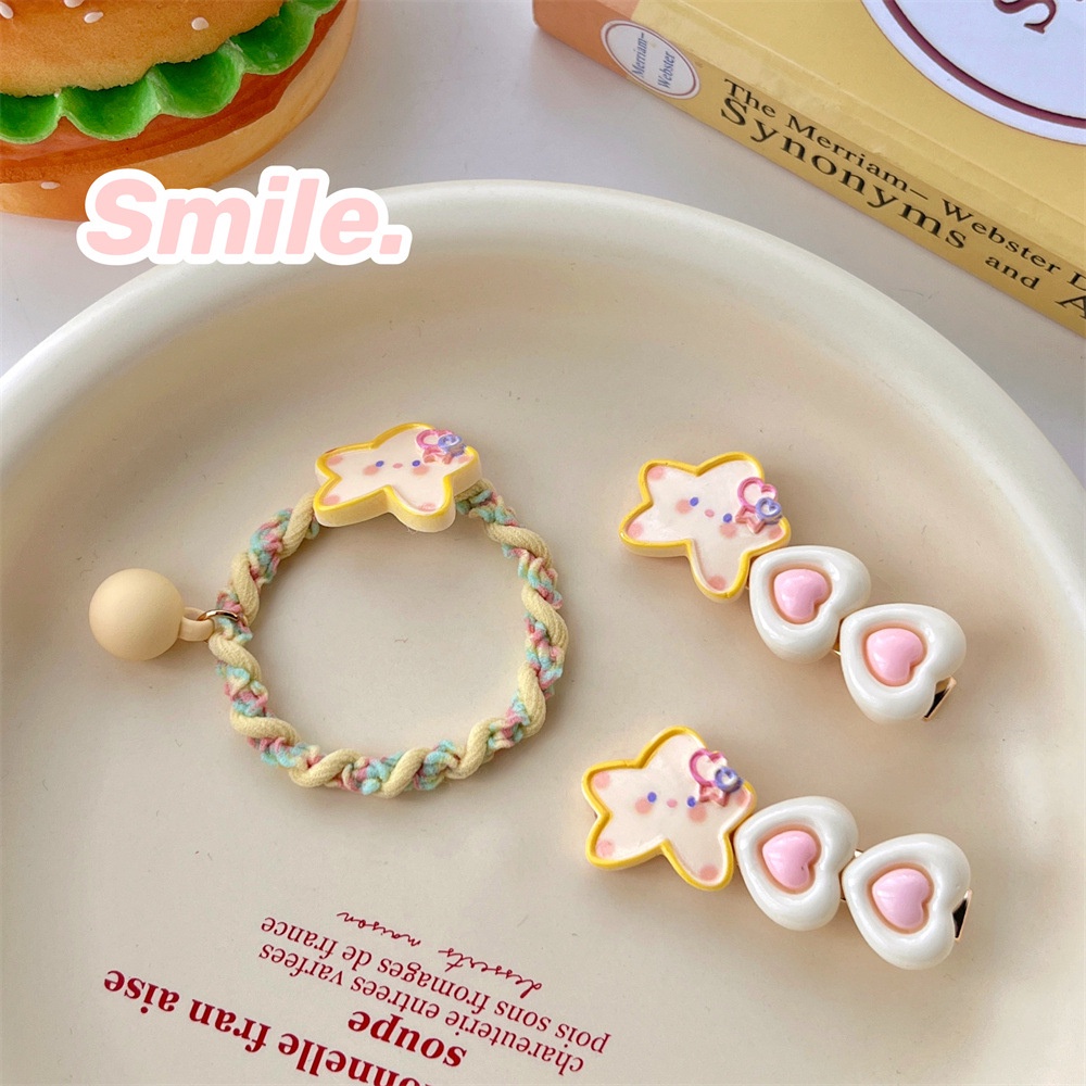 Dễ Thương Kẹp Tóc Hình Ngôi Sao / Mặt Trăng / Thỏ Màu Vàng Xinh Xắn Cho Nữ