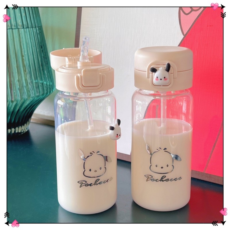 Bình Nước SchoolMate Hình Chú Chó Dễ Thương Xinh Xắn, dễ thương màu be sữa - Giao hàng nhanh