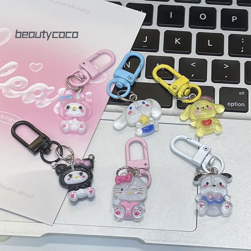 Beautycoco🍊Móc Khóa Nhựa Hình Cinnamoroll Kuromi Hoạt Hình Sanrio Dễ Thương