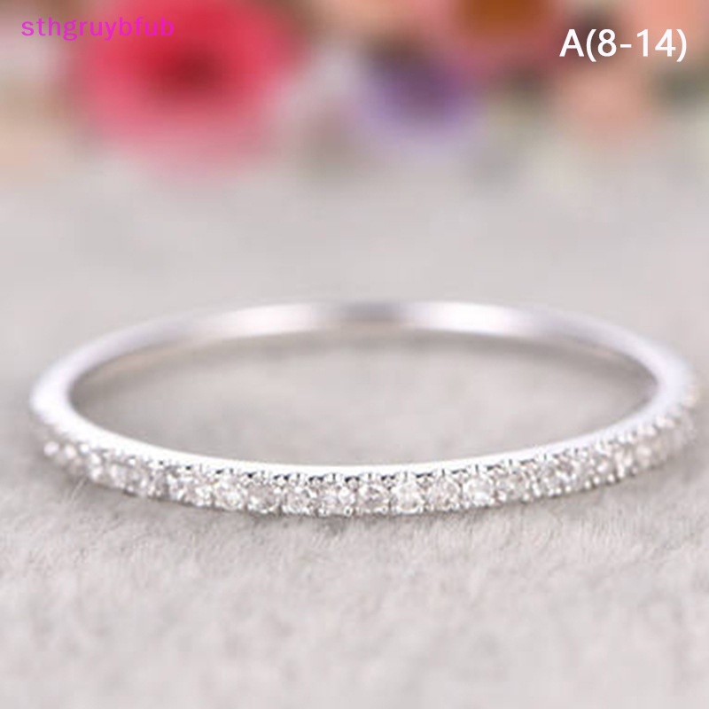 Sthb Nhẫn zircon Đơn Giản Mỏng Nhẹ Đính Kim Cương Thời Trang Làm Quà Sinh Nhật Cho Nữ vn