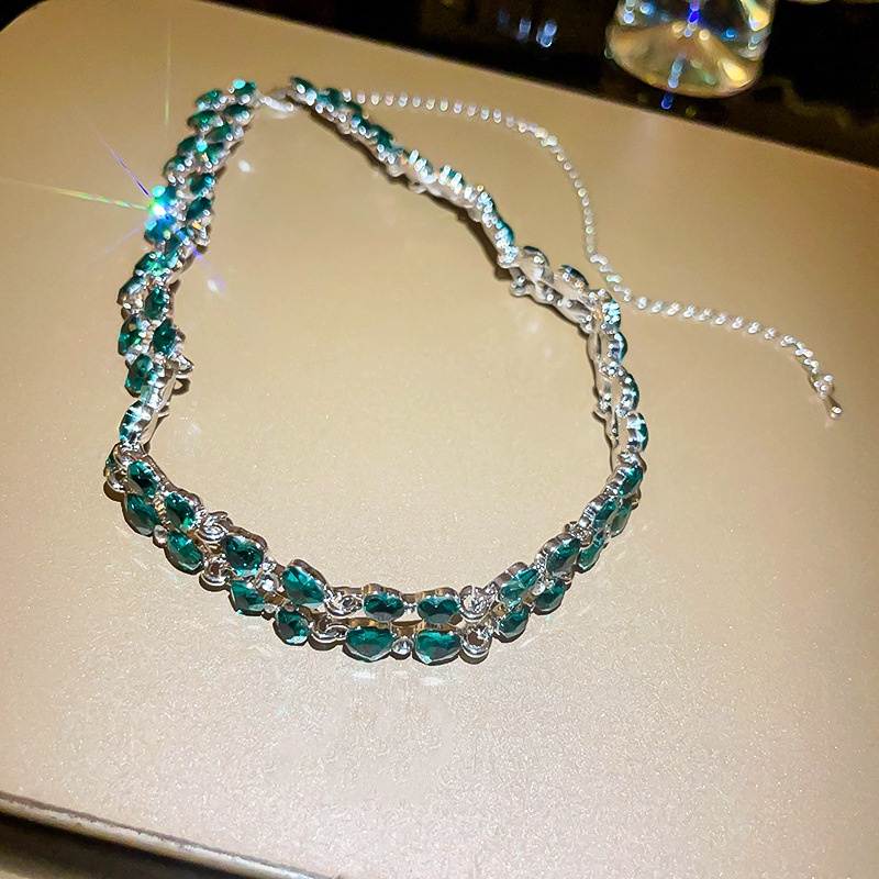 Vòng Cổ Kim Cương Hình Trái Tim Thời Trang Cho Nữ