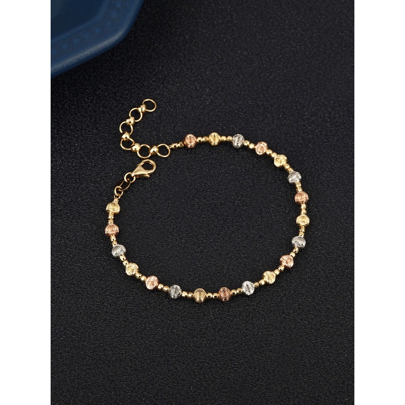 Vòng Đeo Tay Ba Màu Mạ Vàng 18k Phong Cách Mới Có Thể Điều Chỉnh haobing boutiqu