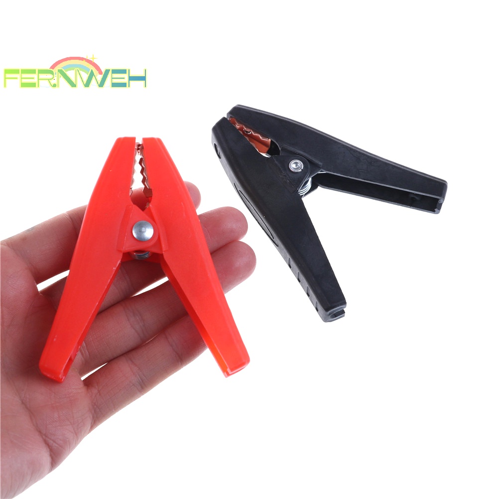 Set 2 Kẹp Cá Sấu 90mm 100a Bằng Nhựa Màu Đỏ Và Đen Chuyên Dụng Cho Xe Hơi