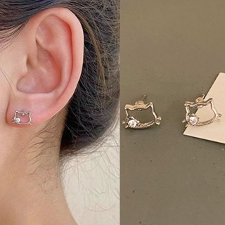 Bông Tai Mạ Bạc 925 Hình Mèo Dễ Thương