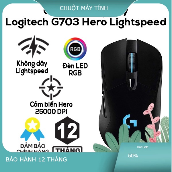 Chuột không dây bluetooth Logitech G703 Hero LIGHTSPEED - Chính hãng Logitech bảo hành 12 tháng | BigBuy360 - bigbuy360.vn