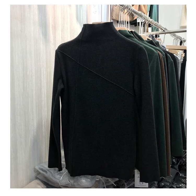 Áo Thun Tay DàI Cổ Cao MàU Trơn Đơn GiảN Cho Nữ m-3xl
