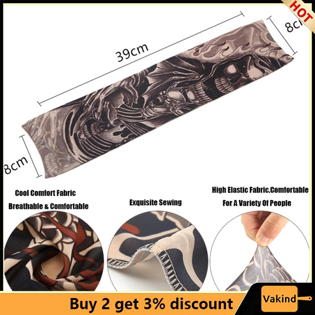 2 Ống Tay Áo Chống Nắng Tia uv Họa Tiết Hình Xăm Dành Cho Nam Nữ