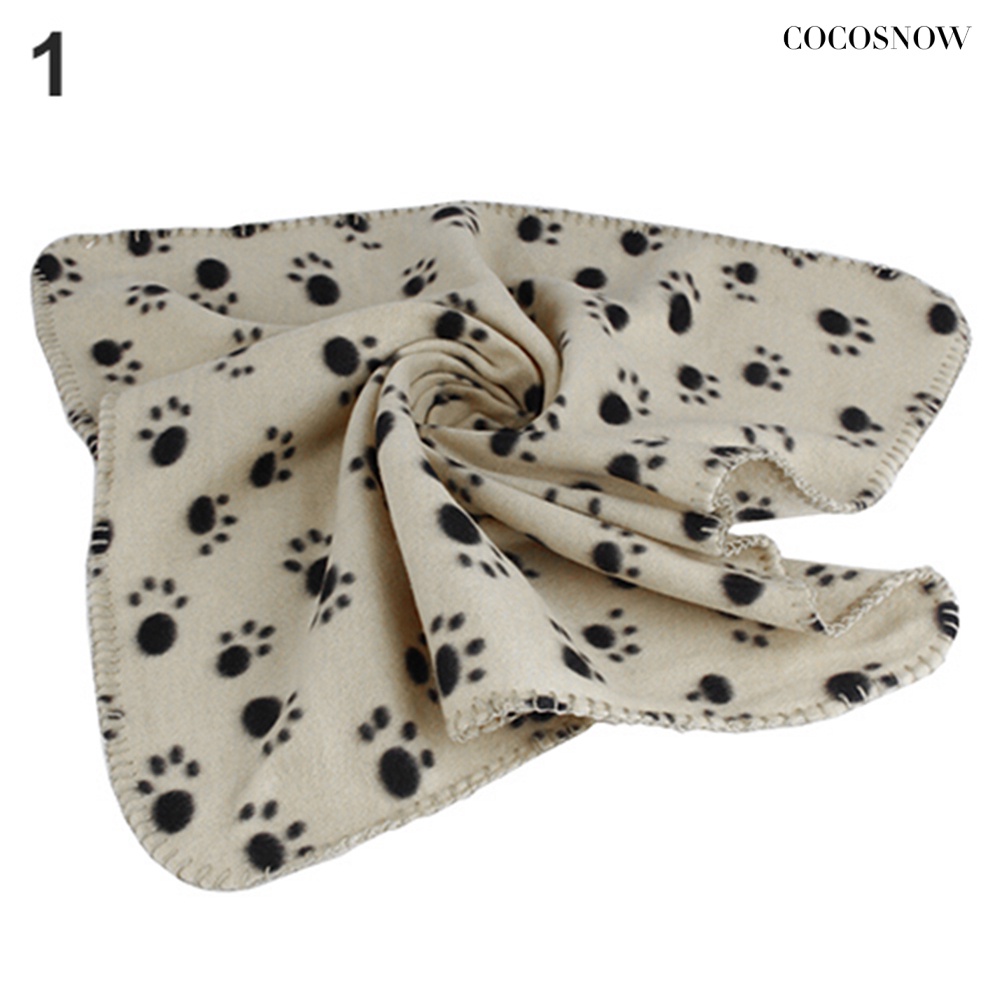 Chăn Giữ Ấm Mùa Đông Bằng Lông Cừu Mềm Mại In Hình Dấu Chân Chó Mèo Cho Thú Cưng