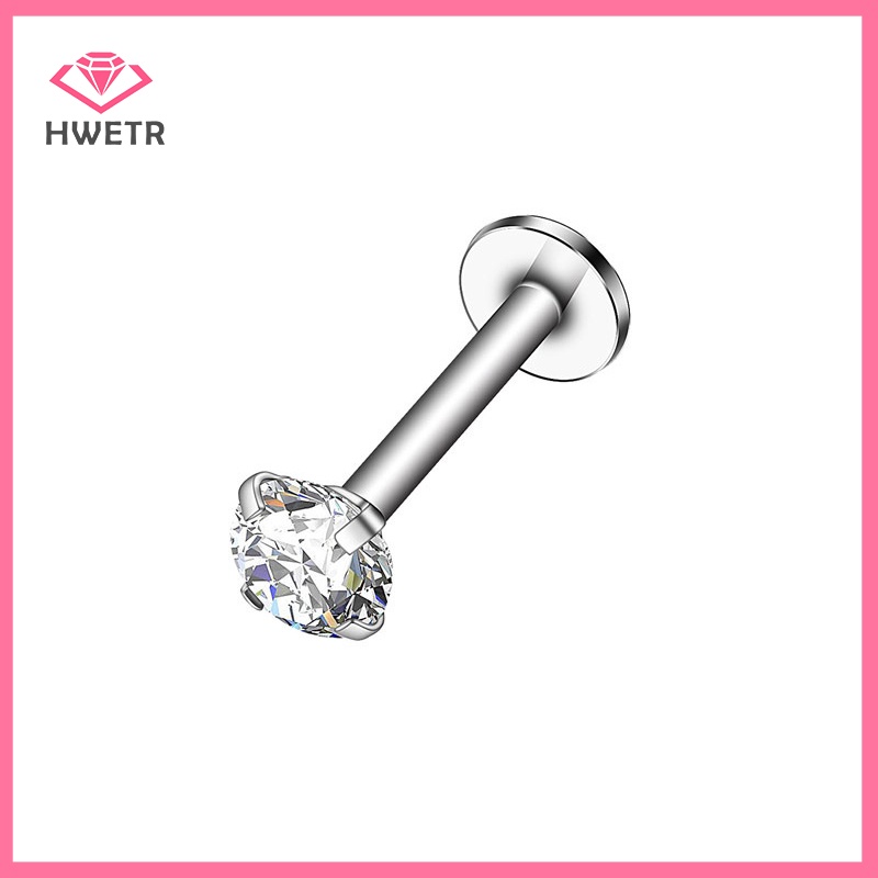 Hwwtr Khuyên Tai Xỏ Lỗ Bên Trong Đính Đá zircon Môi / Môi / Cơ Thể Mới