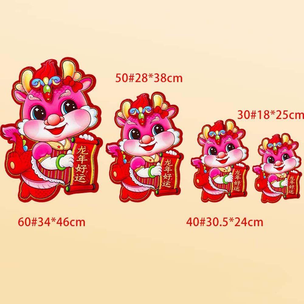 Miếng Dán Đề Can Họa Tiết Rồng Hoạt Hình Trung Hoa Trang Trí Năm Mới 2024