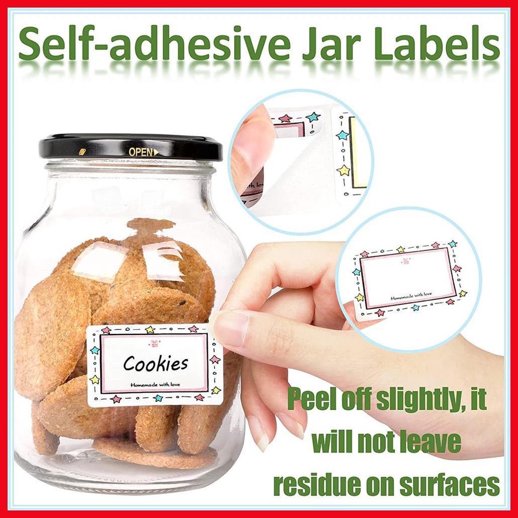 Trống Bộ 250 Nhãn Dán Ghi Tên Chai Lọ Gia Vị Có Thể Tháo Rời Cho Bé