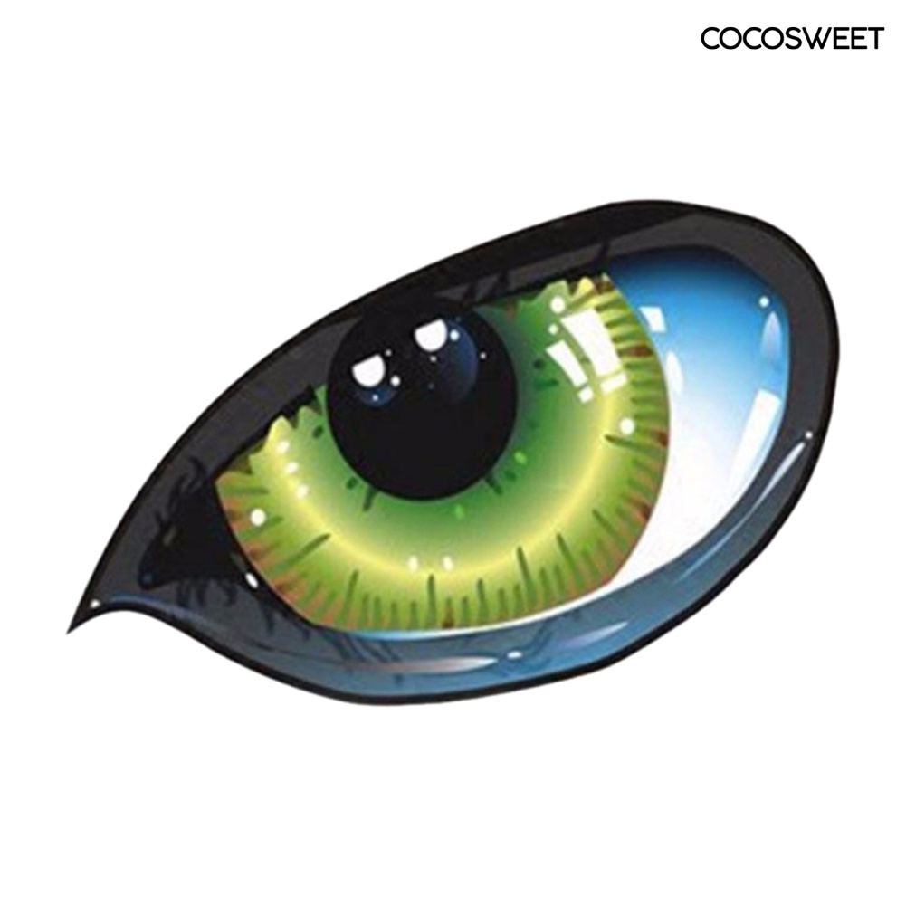 1 Cặp Miếng Dán Phản Quang Tự Dính Hình Đôi Mắt Trang Trí Gương Chiếu Hậu Xe Hơi