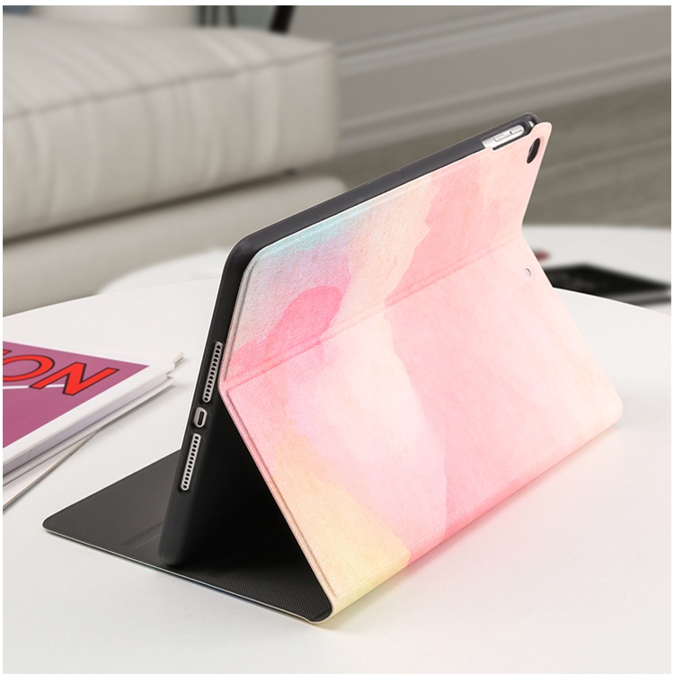 Bao Da Máy Tính Bảng pu Nắp Lật Họa Tiết Màu Nước Cho redmi pad se 11 2023 pad 10.61 xiaomi pad 6 / 5 pro 11