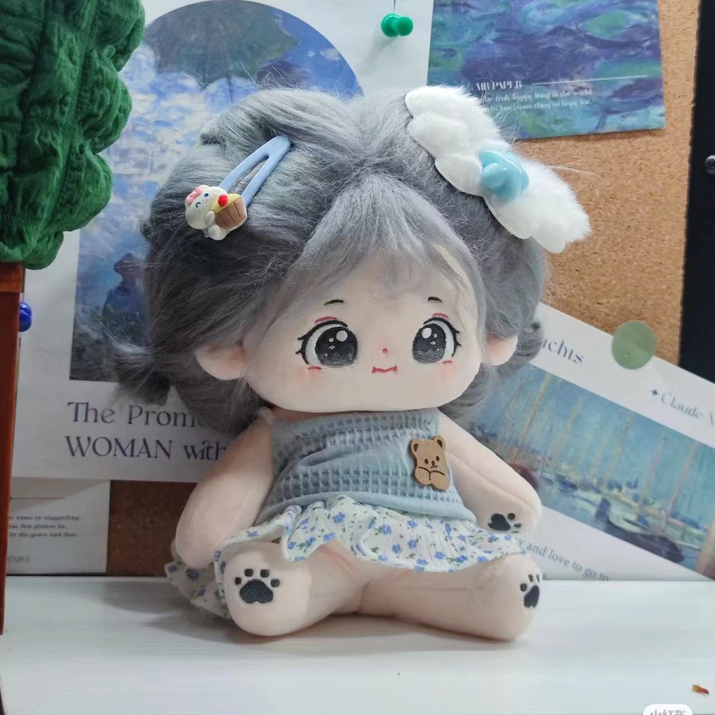 Panda~Đồ chơi nhồi bông búp bê bông  Búp bê dễ thương phong cách INS Ngoại hình ưa nhìn + quần áo miễn phí + dụng cụ chải chuốt Quà sinh nhật 0311