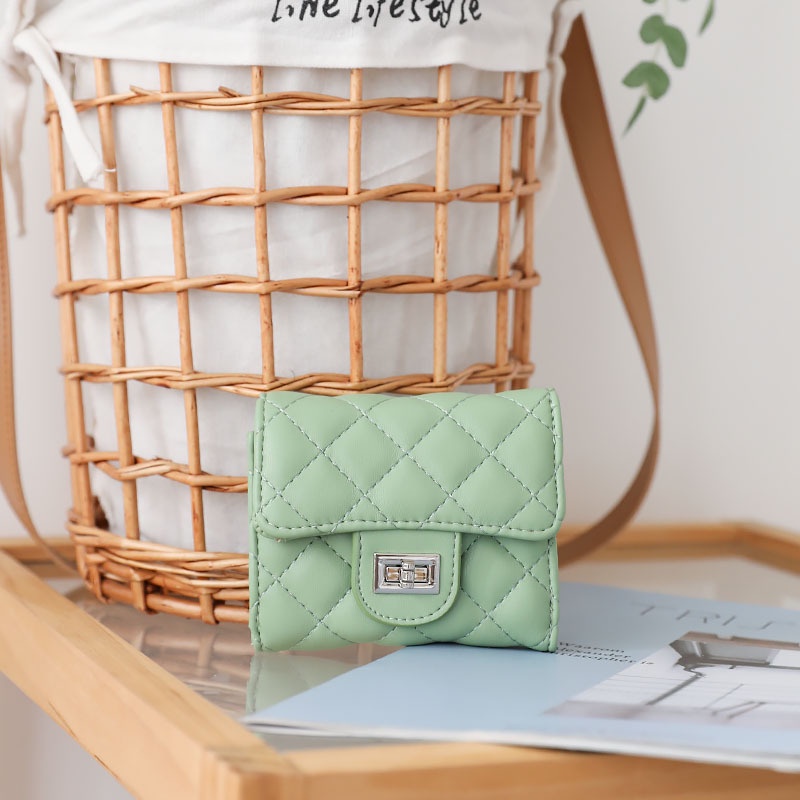 Ví Ngắn Đa Năng qx1224 Chất Liệu 30% Kim Cương Màu Trơn