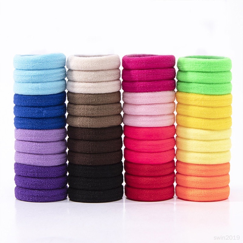 Set 50 Dây Thun Cột Tóc Co Giãn Nhiều Màu