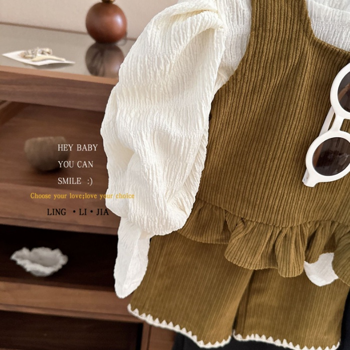 Bộ Áo Sơ Mi Tay Dài + Áo Khoác vest + Quần Dài Phong Cách Hàn Quốc Thời Trang Thu Đông Cho Nữ