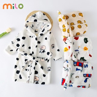 Milo áo choàng tắm vải nhung hai mặt thời trang cao cấp dành cho bé