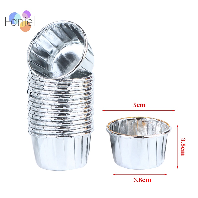 Set 50 Cốc Giấy Bạc mini Đựng Bánh cupcake