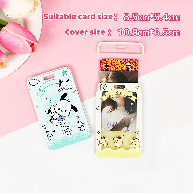 Sanrio Túi Đựng Thẻ id / Thẻ id Bằng acrylic Chống Thấm Nước Có Dây Rút Thu Gọn Được