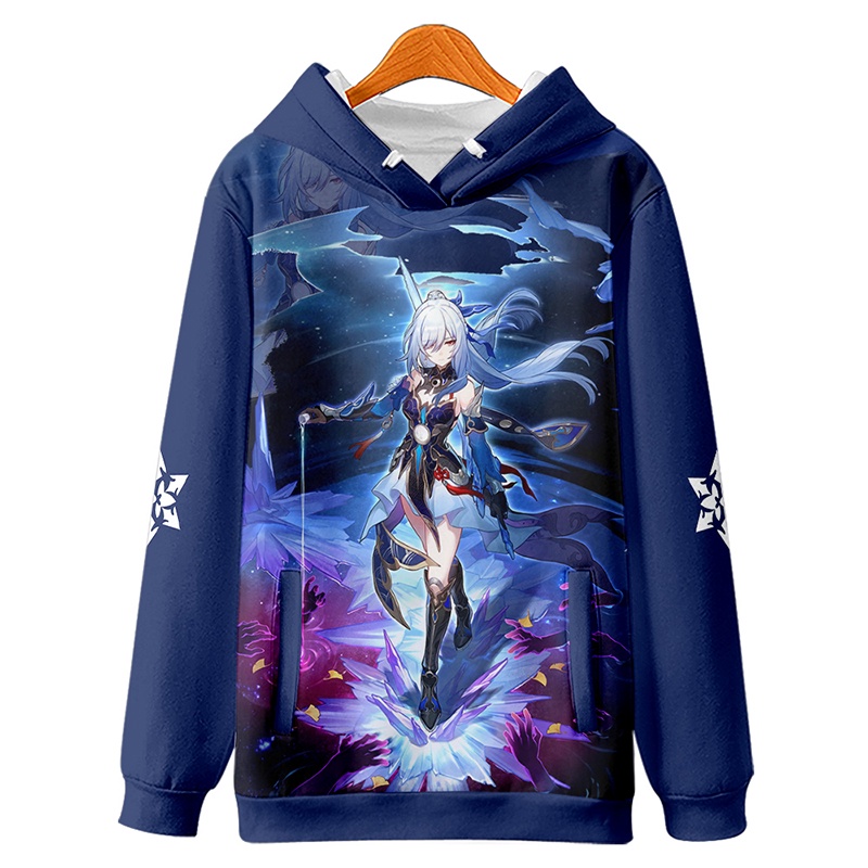 Áo hoodie Tay Dài In Họa Tiết Hoạt Hình 3d genshin Impreza jingliu plus size unisx