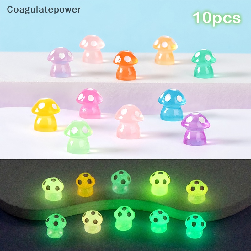 Bộ 10 Tượng Nấm Phát Sáng Nhiều Màu Trang Trí Sân Vườn