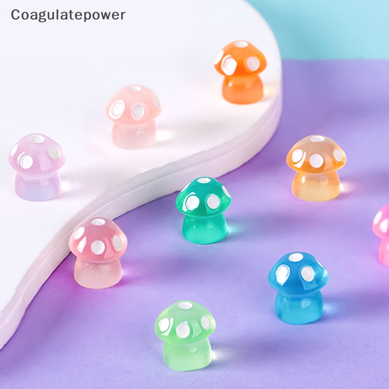 Bộ 10 Tượng Nấm Phát Sáng Nhiều Màu Trang Trí Sân Vườn