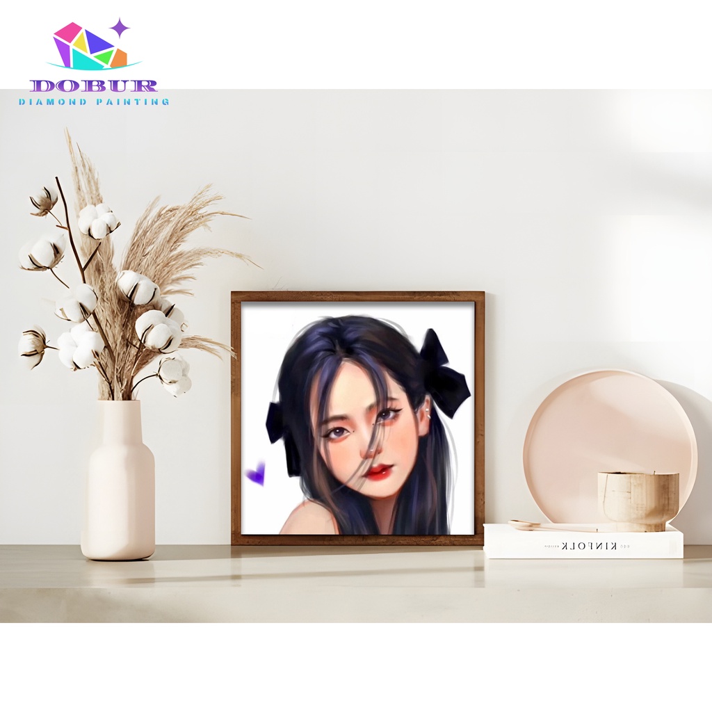 DOBUR | Bộ Tranh Đính Đá Tự Làm Trang Trí Nhà Cửa | Tranh Vải Bạt Treo Tường Trang Trí In Chữ blackpink 5d diy