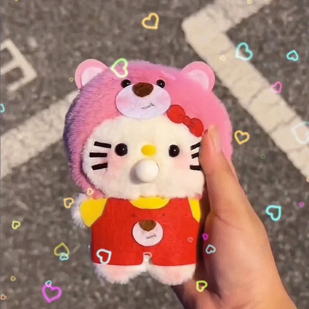 Búp Bê Hình Mèo Hello Kitty / Dâu Tây / Gấu Làm Thủ Công Dễ Thương Dùng Làm Quà Tặng