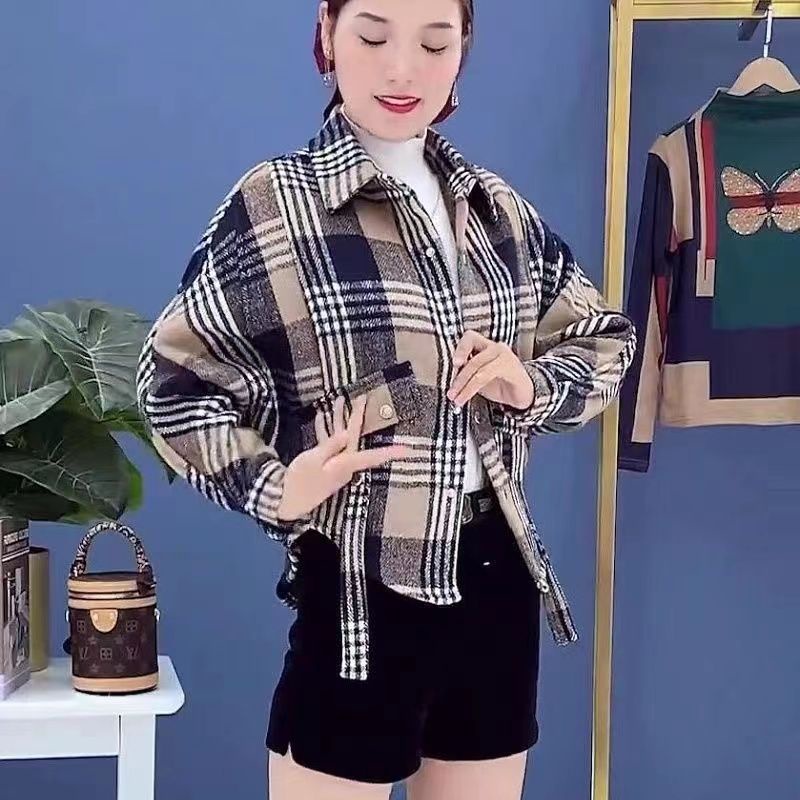 Áo Khoác Lót Lông Cừu Dày Dặn Phong Cách Phương Tây Thời Trang Thu Đông Cho Nữ