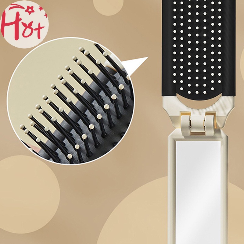 Jr Lược Gấp Gọn Bằng Silicon Có Túi Khí Kèm Gương Họa Tiết Hoạt Hình Dễ Thương Dùng Mát Xa Đầu Và Thư Giãn Cho Bạn Gái vn