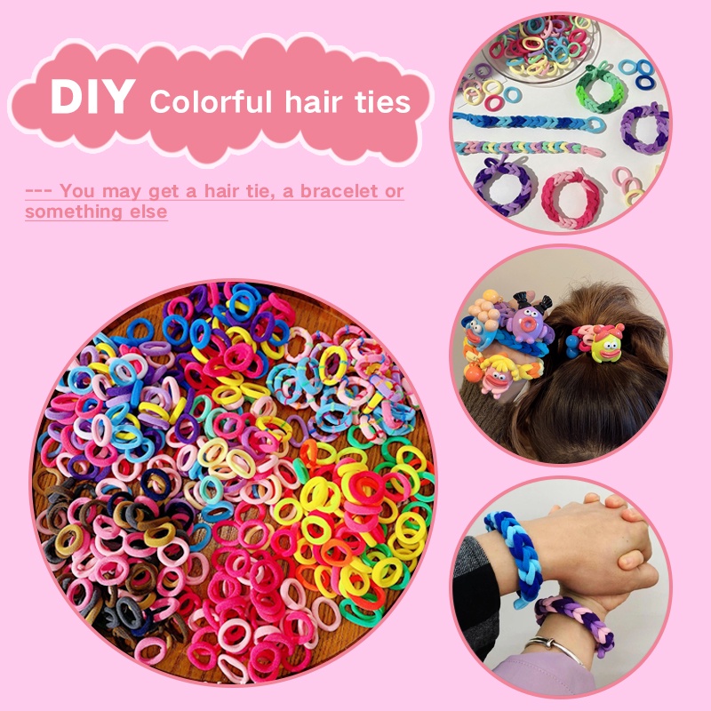 Dây Buộc Tóc Đuôi Ngựa Co Giãn Nhiều Màu Sắc Dày Dặn Dễ Thương Cho Bé Gái