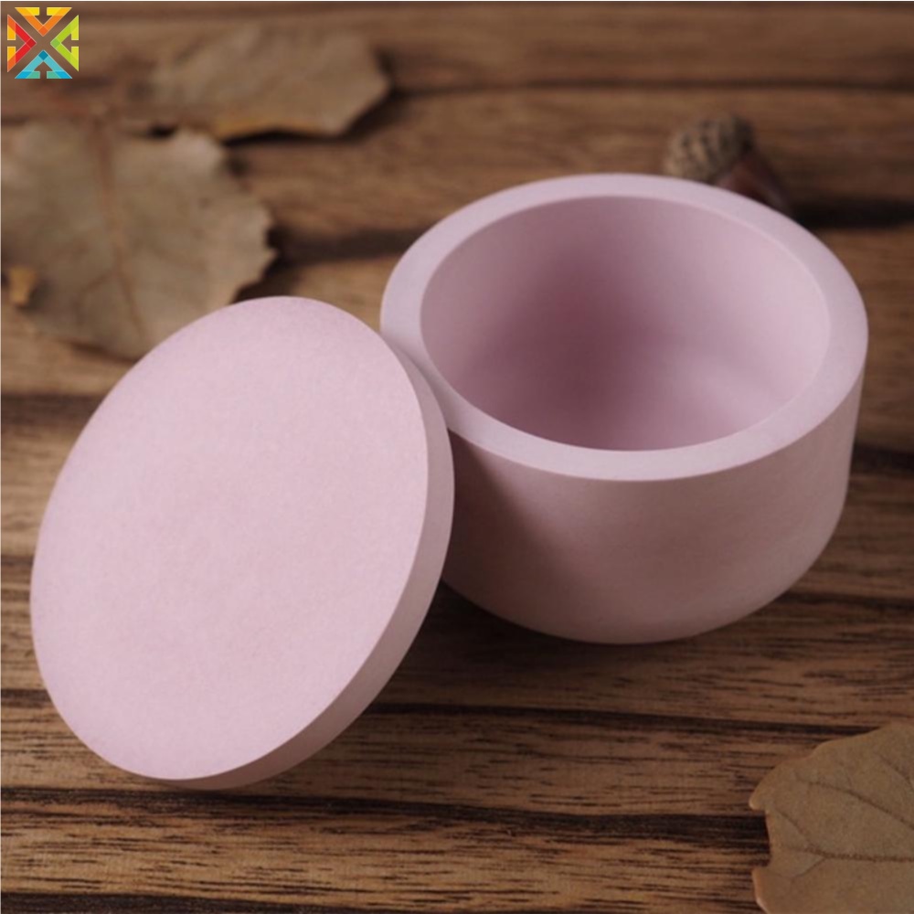 Khuôn silicone Làm Chậu Hoa / Nến Hình Tròn / Vuông diy Có Nắp Đậy Trang Trí Nhà Cửa