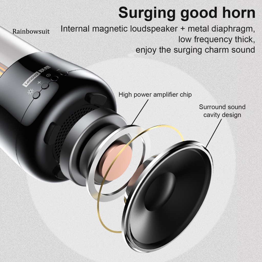 Loa bluetooth Không Dây lenovo l02 mega 50 Có Đèn Led Chất Lượng Cao âm thanh siêu trầm