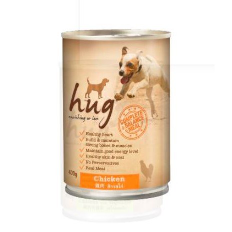 Pate HUG cho chó thức ăn ướt vị gà, bò tươi ngon, đủ dưỡng chất - Lon 400gr Gói 120gr