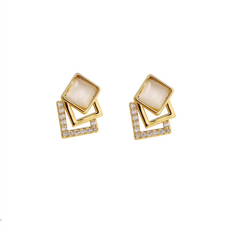 Mới Bông Tai Mạ Bạc 925 Đính Ngọc Trai Đơn Giản Thời Trang