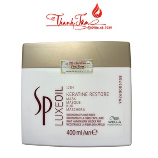Mặt nạ ủ tóc cao cấp sp luxe oil keratin restore mask chăm sóc tóc hư wella đức 400ml