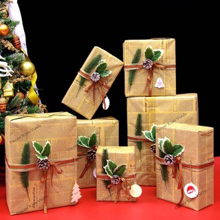 Set hộp quà giáng sinh giấy báo setqua02 hộp quà noel trang trí giáng sinh