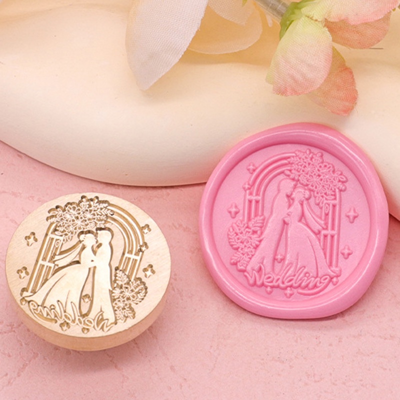 Phong cách đám cưới Vintage chống cháy sơn con dấu sáp con dấu tem đầu DIY phong bì mời thẻ quà tặng bao bì