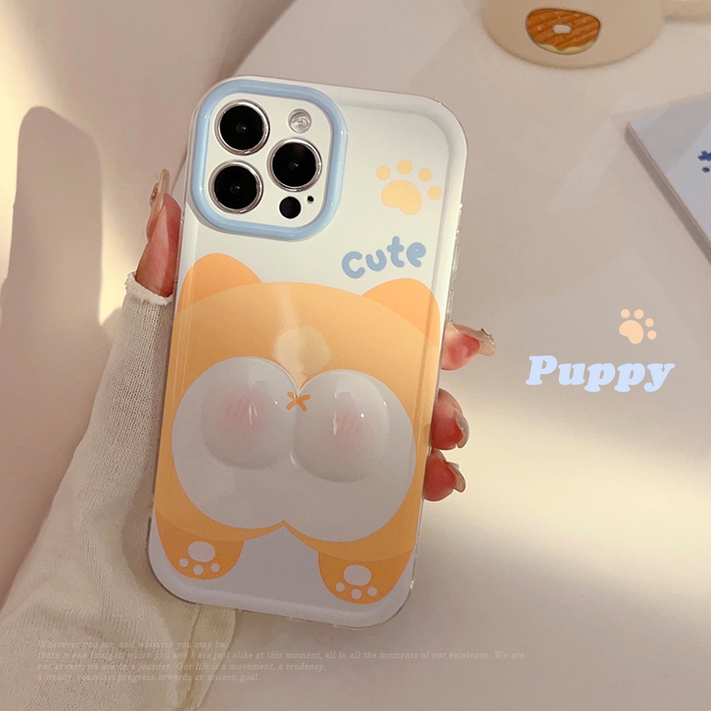 Dễ Thương Ốp Điện Thoại tpu Silicon Chống Rơi Hình Cún corgi Cho iphone 11 12 13 14 15 pro max plus x xr xs max