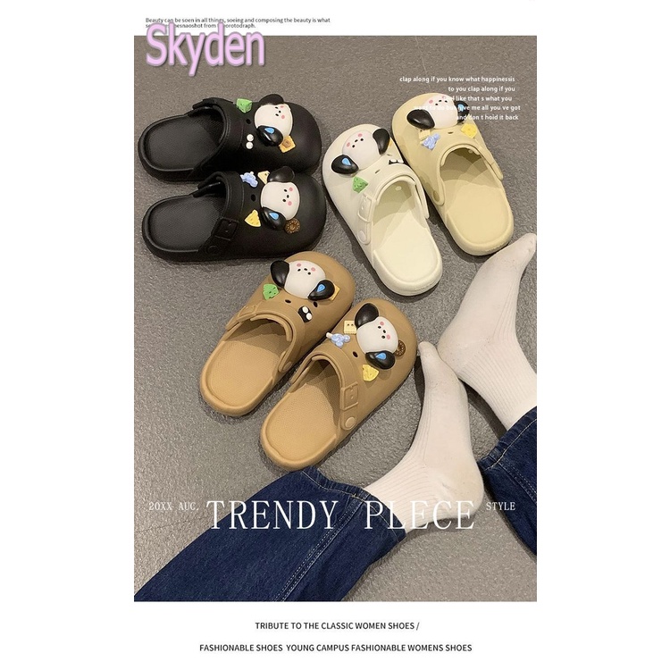 Skyden dép cross  dép cao dép kiểu nữ đi chơi Tiện lợi Hợp thời Mềm mại Điều chỉnh được FBT23A07AX 41Z231013